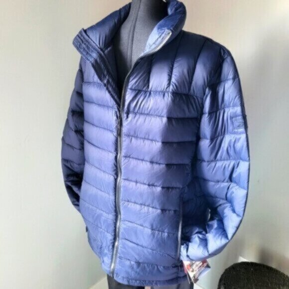 Reebok Blue Eco Down Bomber Puffer Jacket NWT Sz M - Picture 1 of 10